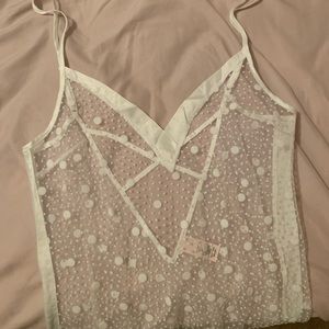 Victoria’s Secret white dot mesh slip